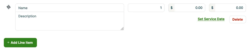 invoice line items