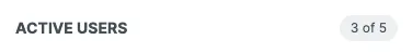 active user count showing 3 out of 5 active users